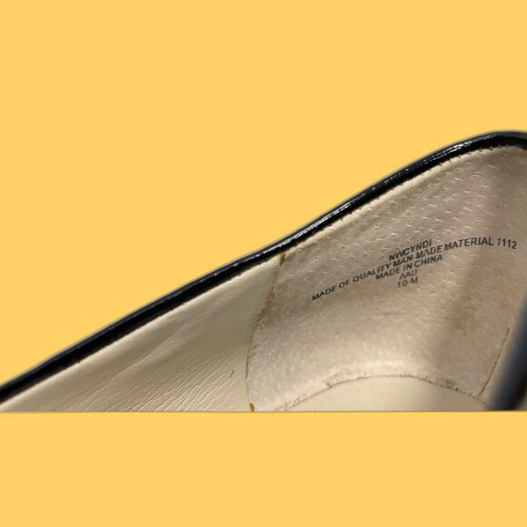 New w/box Nine West Black Faux Patent Leather Mod Flat US 10M - Picture 7 of 13